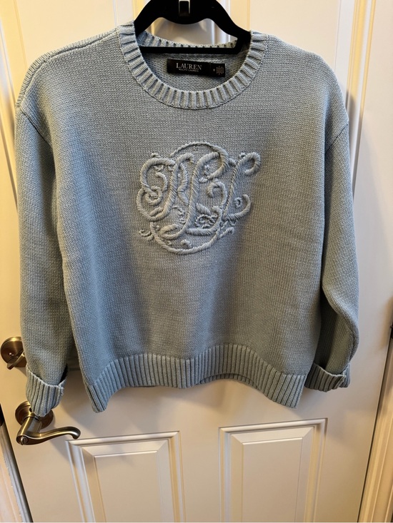 Ralph Lauren Sweaters - Ralph Lauren Light Blue Embroidered Crewneck Sweater